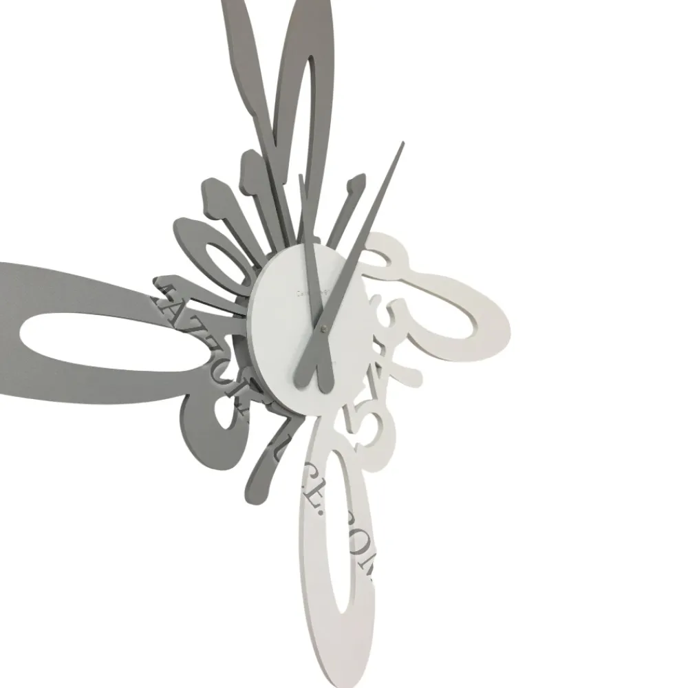 Orologi Da Parete Moderni-Selezionato da Mazzolaluce Armonico orologio moderno da parete legno bianco grigio