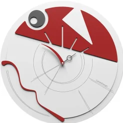 Orologi Da Parete Moderni-Selezionato da Mazzolaluce Art-o orologio da parete moderno rubino bianco grigio in legno