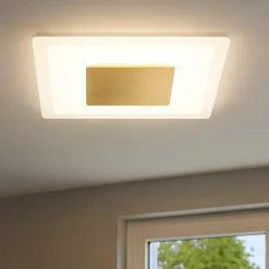 Plafoniere Moderne-Linea Light Aruba plafoniera camera da letto vetro metallo oro led 40w 3000k