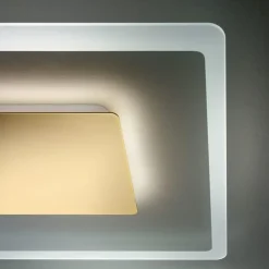 Plafoniere Moderne-Linea Light Aruba plafoniera camera da letto vetro metallo oro led 40w 3000k