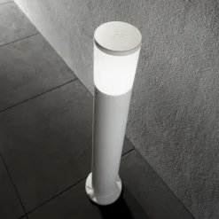 Lampioni Da Giardino-Ideal Lux Atena pt1 grigio lampione da esterno giardino cilindro