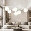 Lampadari Moderni-Ideal Lux Atlas sp6 lampadario per soggiorno bianco sfere vetro