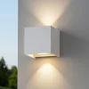 Applique Da Esterno-Ideal Lux Atom ap d10 applique da esterno cubo bianco led 12w 3000k