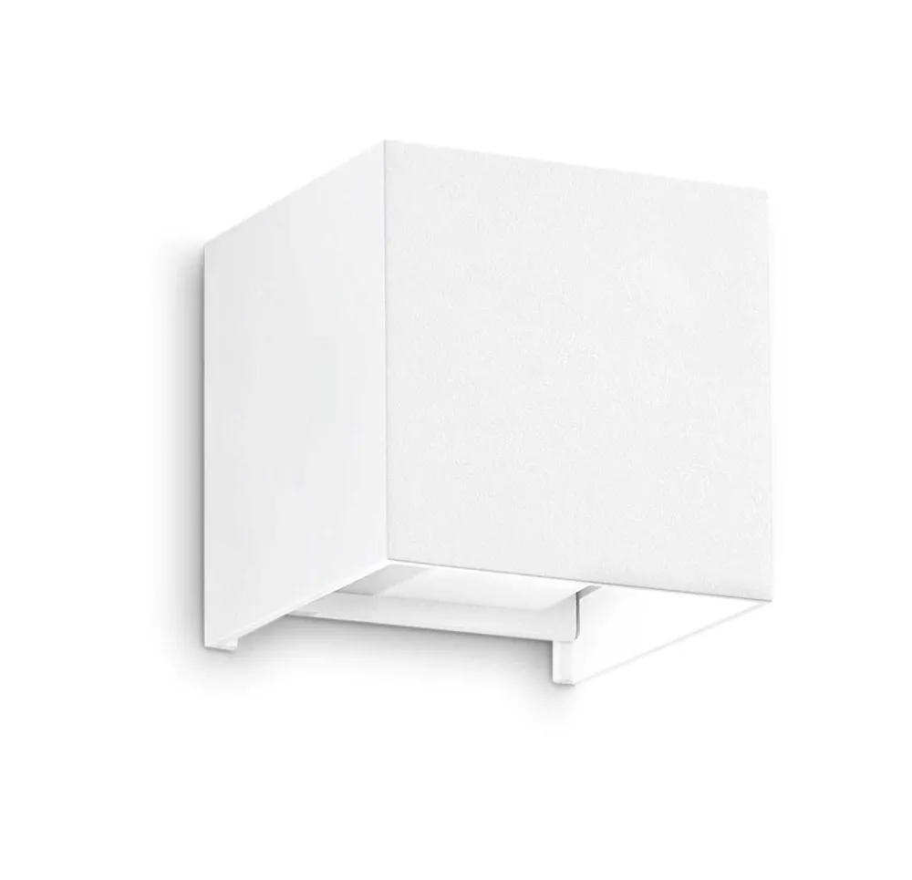 Applique Da Esterno-Ideal Lux Atom ap d10 applique da esterno cubo bianco led 12w 3000k