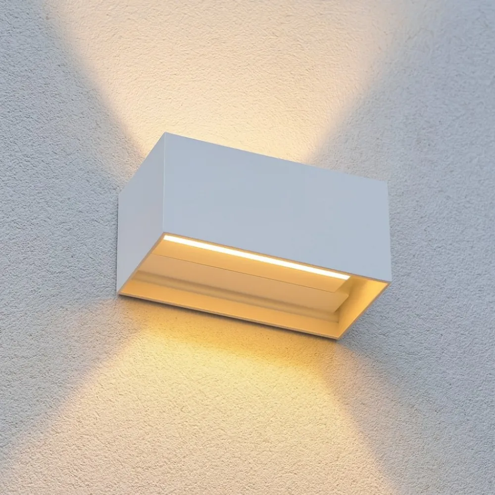 Applique Da Esterno-Ideal Lux Atom ap d20 applique da esterno doppio fascio di luce led 3000k bianca