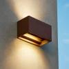 Applique Da Esterno-Ideal Lux Atom ap d20 applique da esterno orientabile ip54 corten marrone led 3000k