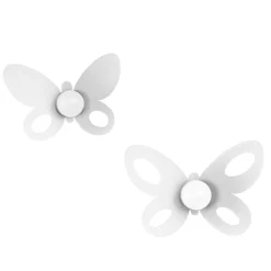 Appendiabiti Da Parete-Selezionato da Mazzolaluce Attaccapanni da muro 2 farfalle metallo bianco design