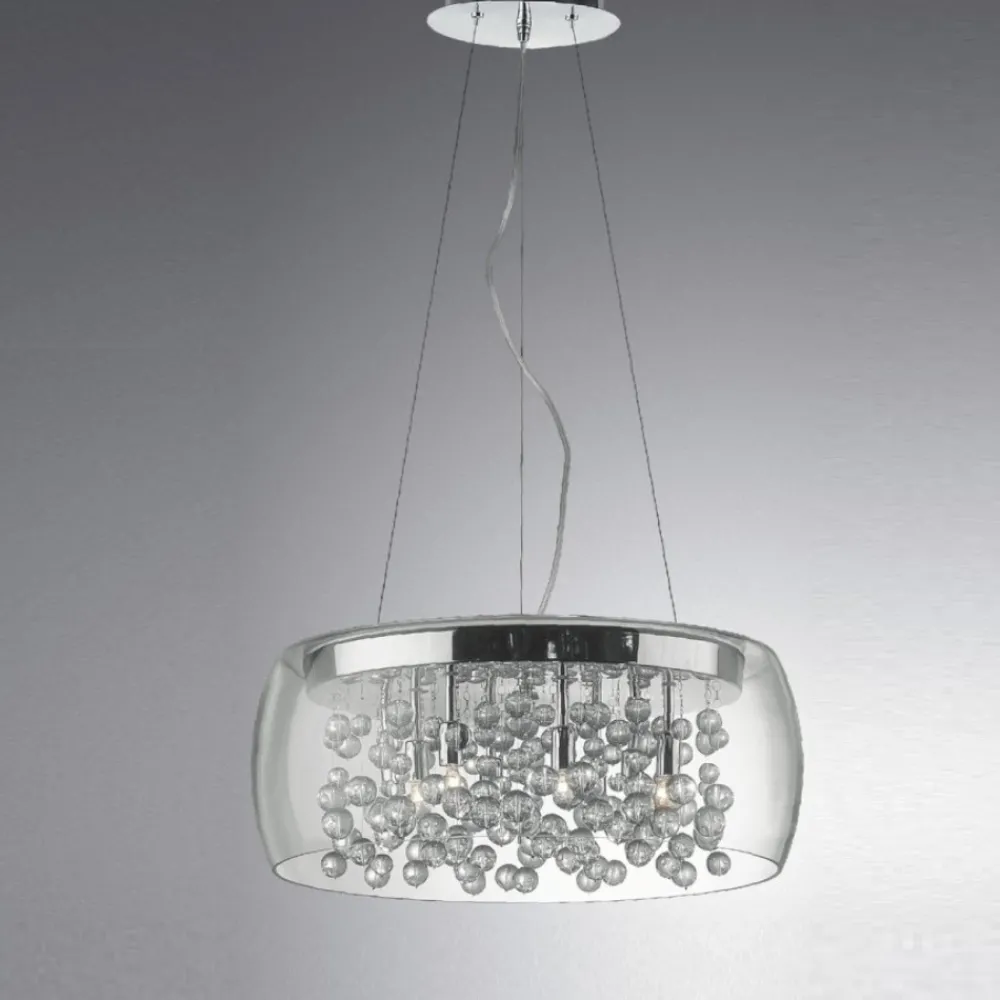 Lampadario Camera Da Letto-Ideal Lux Audi80 sp8 lampadario per camera da letto vetro trasparente