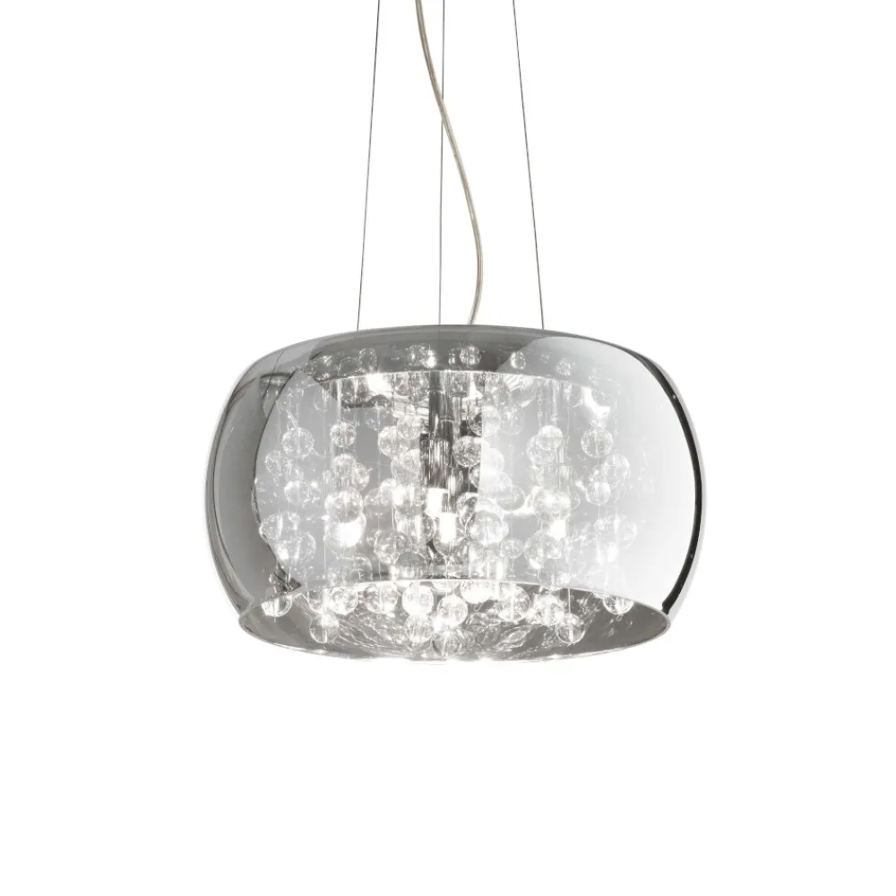 Lampadario Camera Da Letto-Ideal Lux Audi-80 sp5 lampadario stanza da letto vetro cristallo fume'