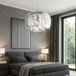 Lampadario Camera Da Letto-Ideal Lux Audi-80 sp5 lampadario stanza da letto vetro cristallo fume'