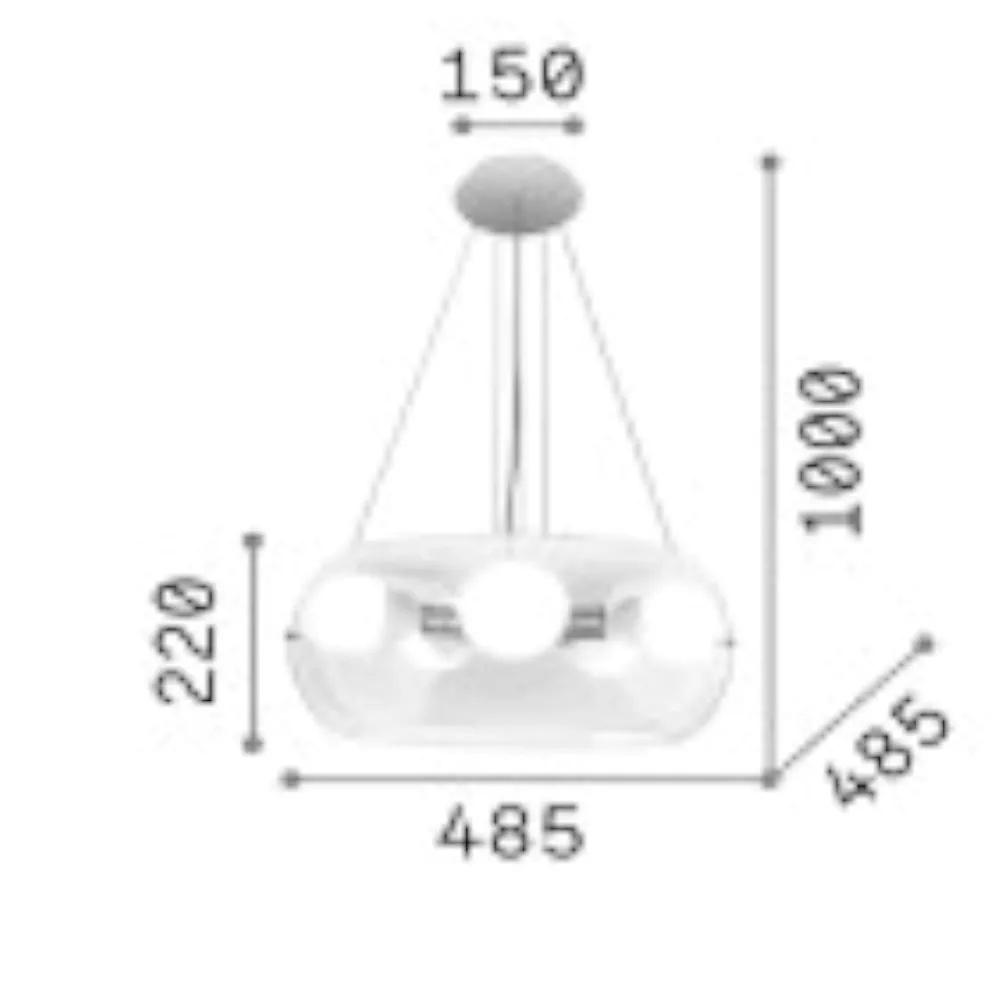 Lampadari Moderni-Ideal Lux Audi10 sp5 trasparente lampadario moderno