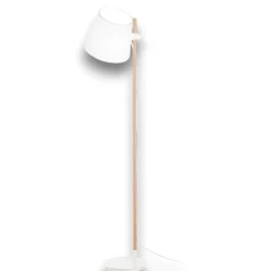 Lampade Da Terra-Ideal Lux Axel pt1 lampada da terra di legno paralume bianco