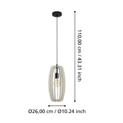 Lampade A Sospensione-Eglo Bajazzara lampada a sospensione per isola cucina in legno grigio