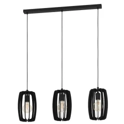 Lampadari Cucina-Eglo Bajazzara lampadario da cucina portalampada in legno colore nero