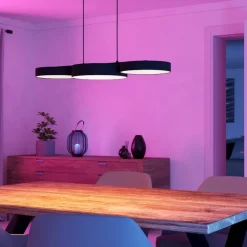 Lampadari Cucina-Eglo Barbano z lampadario per tavolo cucina moderna led rgb da 2700k a 6500k
