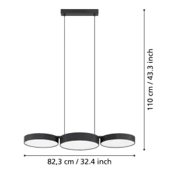 Lampadari Cucina-Eglo Barbano z lampadario per tavolo cucina moderna led rgb da 2700k a 6500k