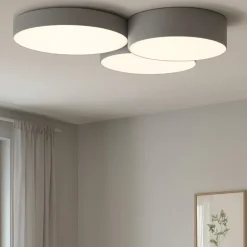 Plafoniere Moderne-Eglo Barbano z plafoniera moderna colore grigio led rgb da 2700k a 6500k