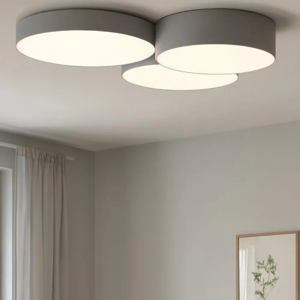 Plafoniere Moderne-Eglo Barbano z plafoniera moderna colore grigio led rgb da 2700k a 6500k