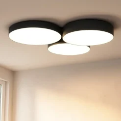 Plafoniere Moderne-Eglo Barbano z plafoniera moderna paralumi in tessuto led rgb da 2700k a 6500k