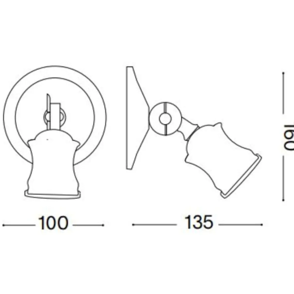 Applique Da Parete-Ideal Lux Barber ap1 applique snodato brunito gu10 3000k