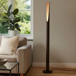 Lampade Da Terra-Eglo Barbotto lampada da terra cilindrica nera moderna gu10 led 3000k