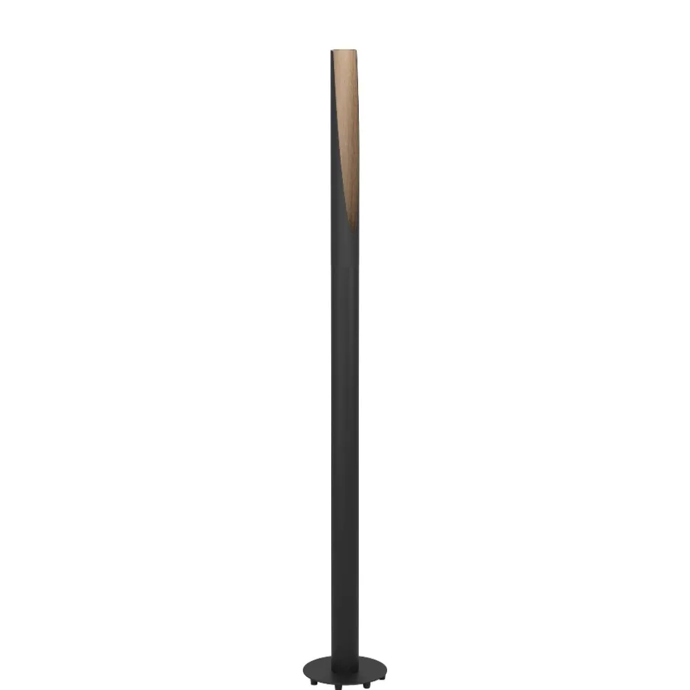 Lampade Da Terra-Eglo Barbotto lampada da terra cilindrica nera moderna gu10 led 3000k