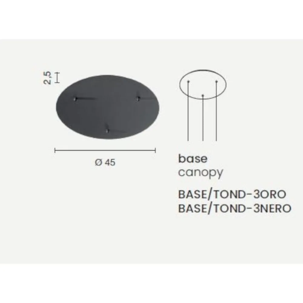 Accessori-Ondaluce Base per sospensioni multipla canopy variante oro
