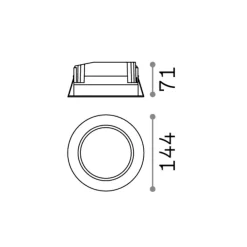 Faretti Da Incasso-Ideal Lux Basic faretto a led da incasso rotondo 15w 3000k per controsoffitto 220v