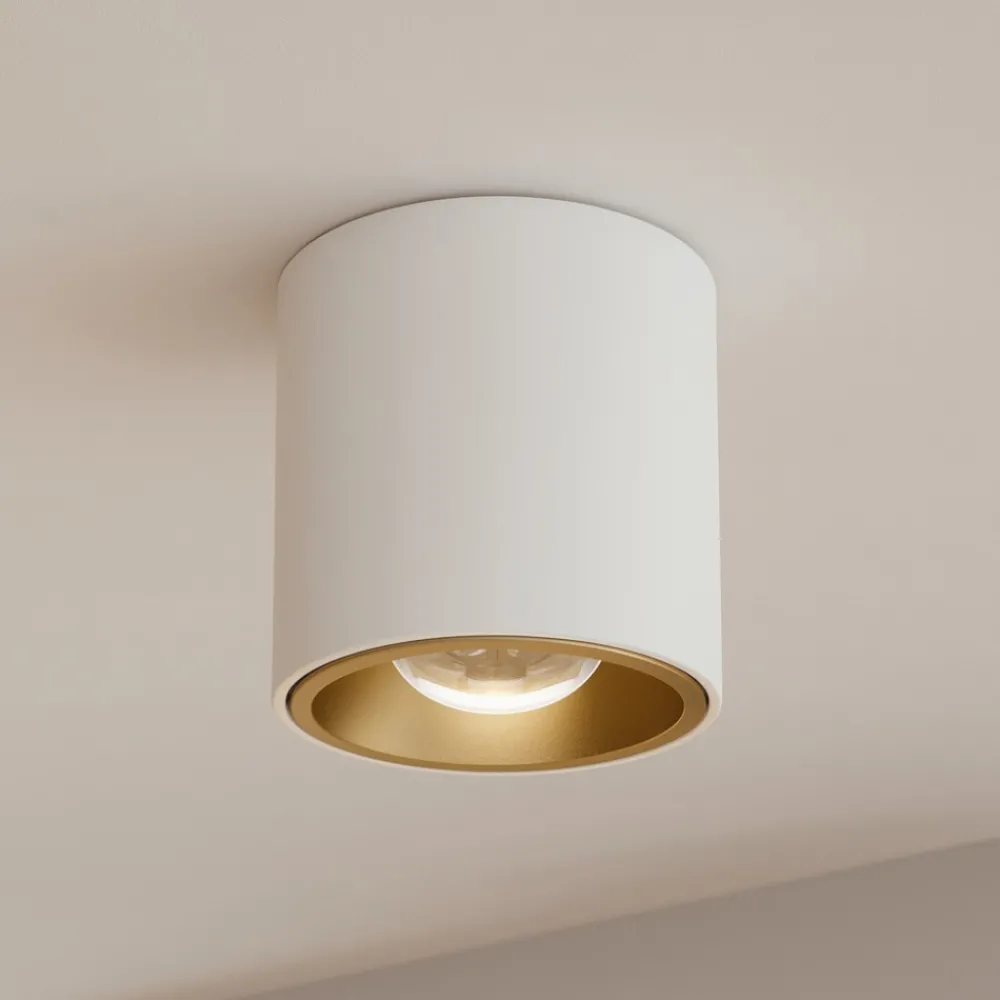 Faretti Da Soffitto-Linea Light Baton faretto led cilindrico da soffitto bianco oro 7.3w 4000k