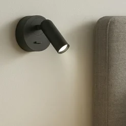 Applique Camera Da Letto-Ideal Lux Bean ap round applique camera da letto led 3w 3000k orientabile