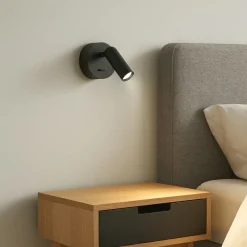 Applique Camera Da Letto-Ideal Lux Bean ap round applique camera da letto led 3w 3000k orientabile