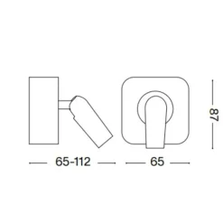 Applique Camera Da Letto-Ideal Lux Bean ap square applique da comodino ottone luce orientabile led 3000k