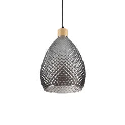 Lampade A Sospensione-Ideal Lux Bergen-1 sp1 lampada a sospensione vetro fume