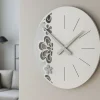 Orologi Da Parete Moderni-Selezionato da Mazzolaluce Big merletto orologio da parete legno bianco grigio