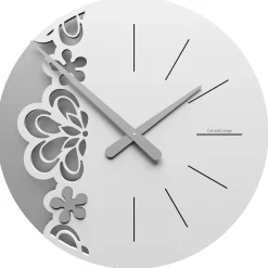Orologi Da Parete Moderni-Selezionato da Mazzolaluce Big merletto orologio da parete legno bianco grigio