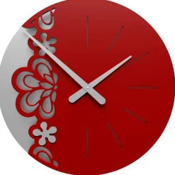 Orologi Da Parete Moderni-Selezionato da Mazzolaluce Big merletto orologio da parete moderno legno colore rubino