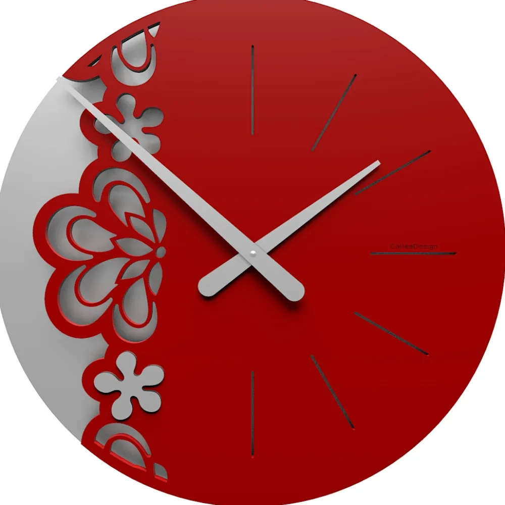 Orologi Da Parete Moderni-Selezionato da Mazzolaluce Big merletto orologio da parete moderno legno colore rubino