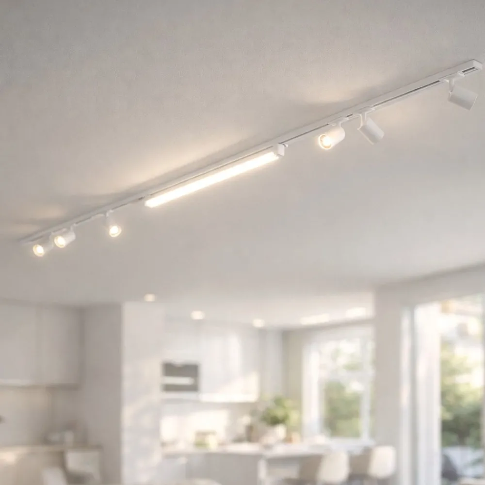 Illuminazione A Binario-Selezionato da Mazzolaluce Binario bianco con spot orientabili monofase modulo led 40w 3000k