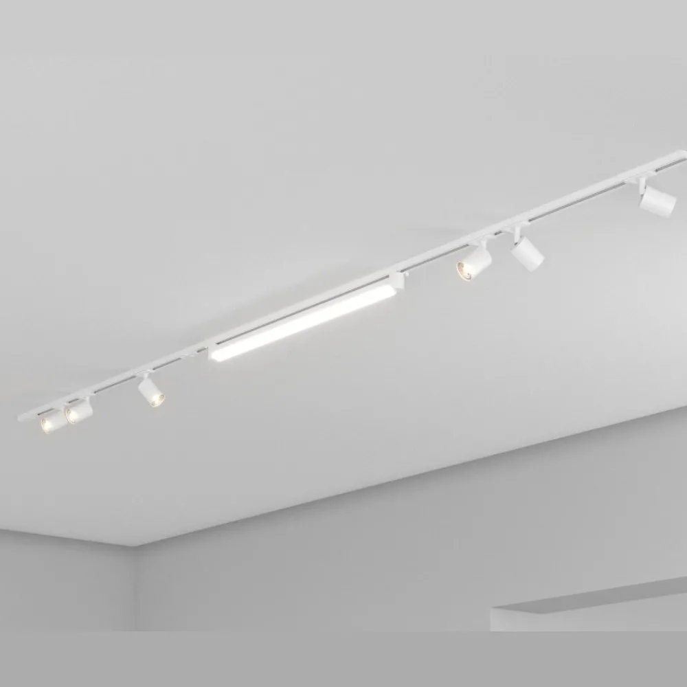 Illuminazione A Binario-Selezionato da Mazzolaluce Binario bianco con spot orientabili monofase modulo led 40w 3000k