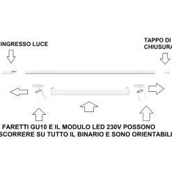 Illuminazione A Binario-Selezionato da Mazzolaluce Binario bianco con spot orientabili monofase modulo led 40w 3000k