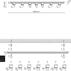 Illuminazione A Binario-Selezionato da Mazzolaluce Binario monofase 200cm bianco con mix faretti gu10 gx53 220v