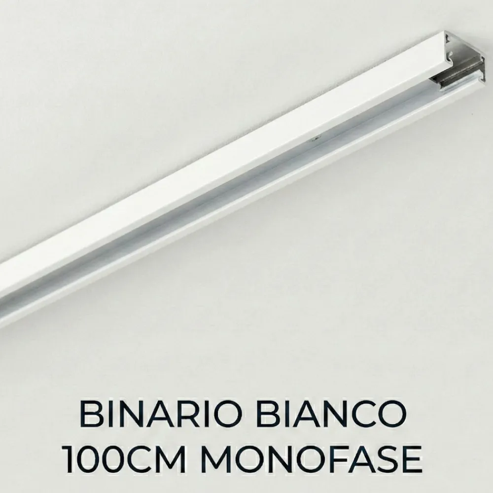 Illuminazione A Binario-Selezionato da Mazzolaluce Binario monofase 1mt bianco con tappo e connettore