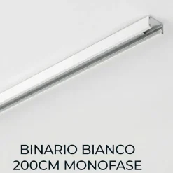 Illuminazione A Binario-Selezionato da Mazzolaluce Binario 2mt monofase bianco con connettore e tappo