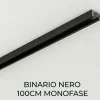 Illuminazione A Binario-Selezionato da Mazzolaluce Binario nero monofase 1mt con alimentazione laterale