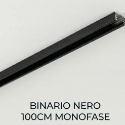 Illuminazione A Binario-Selezionato da Mazzolaluce Binario nero monofase 1mt con alimentazione laterale