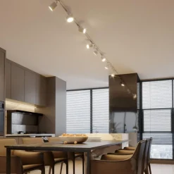 Illuminazione A Binario-Selezionato da Mazzolaluce Binario trifase 294cm bianco con faretti gu10 gx53 orientabili