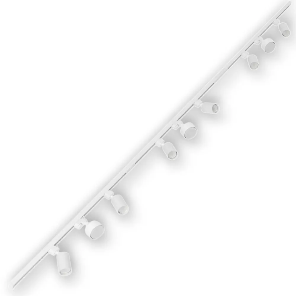 Illuminazione A Binario-Selezionato da Mazzolaluce Binario trifase 294cm bianco con faretti gu10 gx53 orientabili