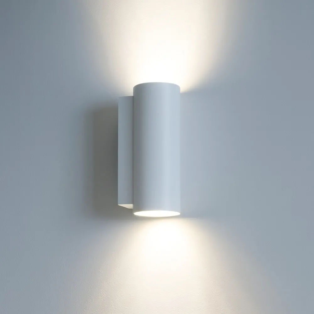 Applique Da Parete-Linea Light Birba applique da parete doppia luce metallo bianco cilindrica
