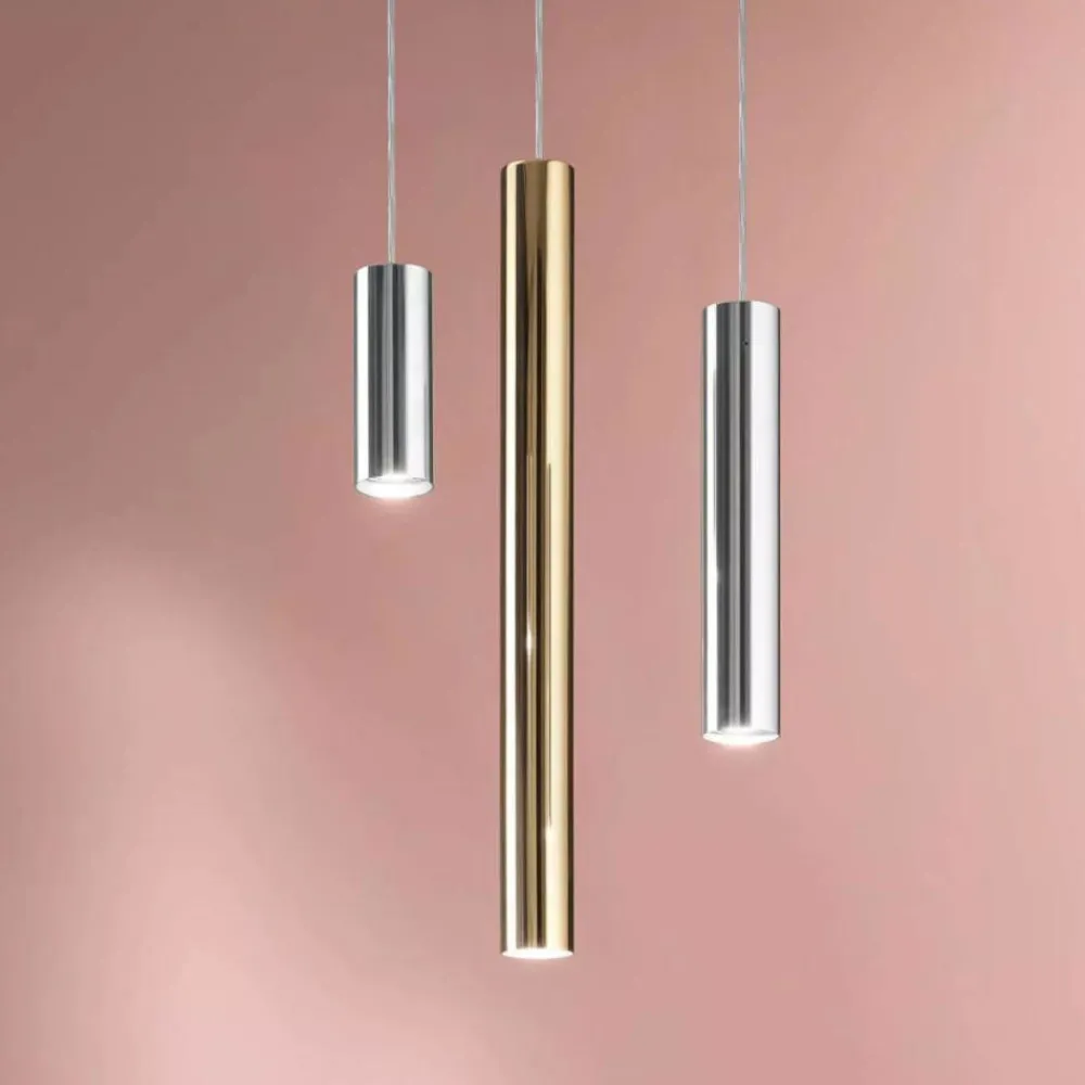 Lampade A Sospensione-Linea Light Birba lampada a sospensione cilindro oro h60 cm gu10