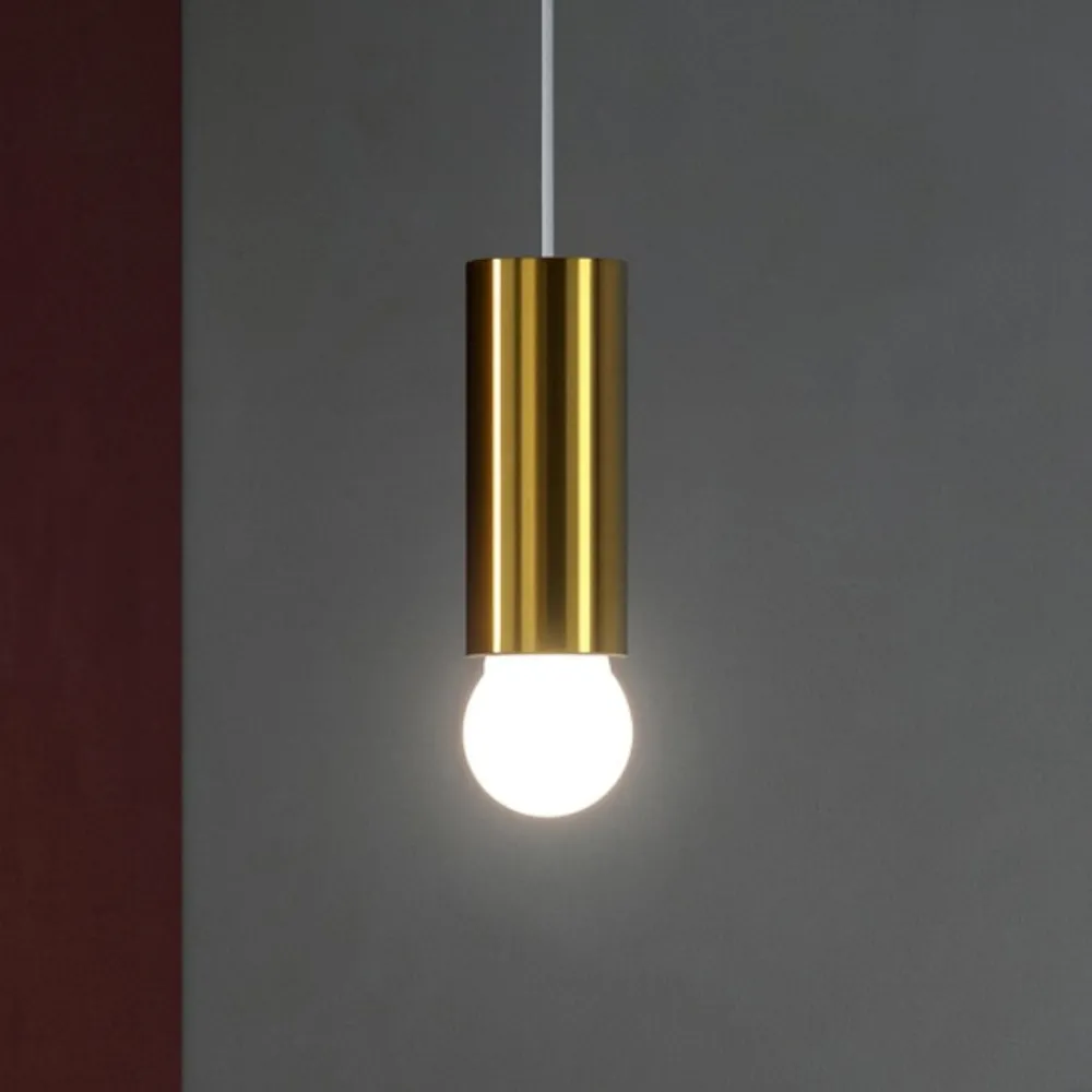 Lampade A Sospensione-Linea Light Birba lampada a sospensione cilindro oro e27